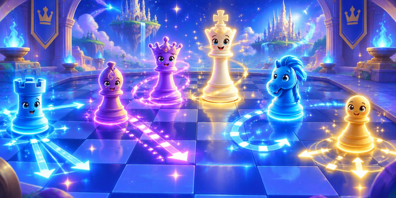 The Magical Moves Academy, a glowing blue-violet chess arena
